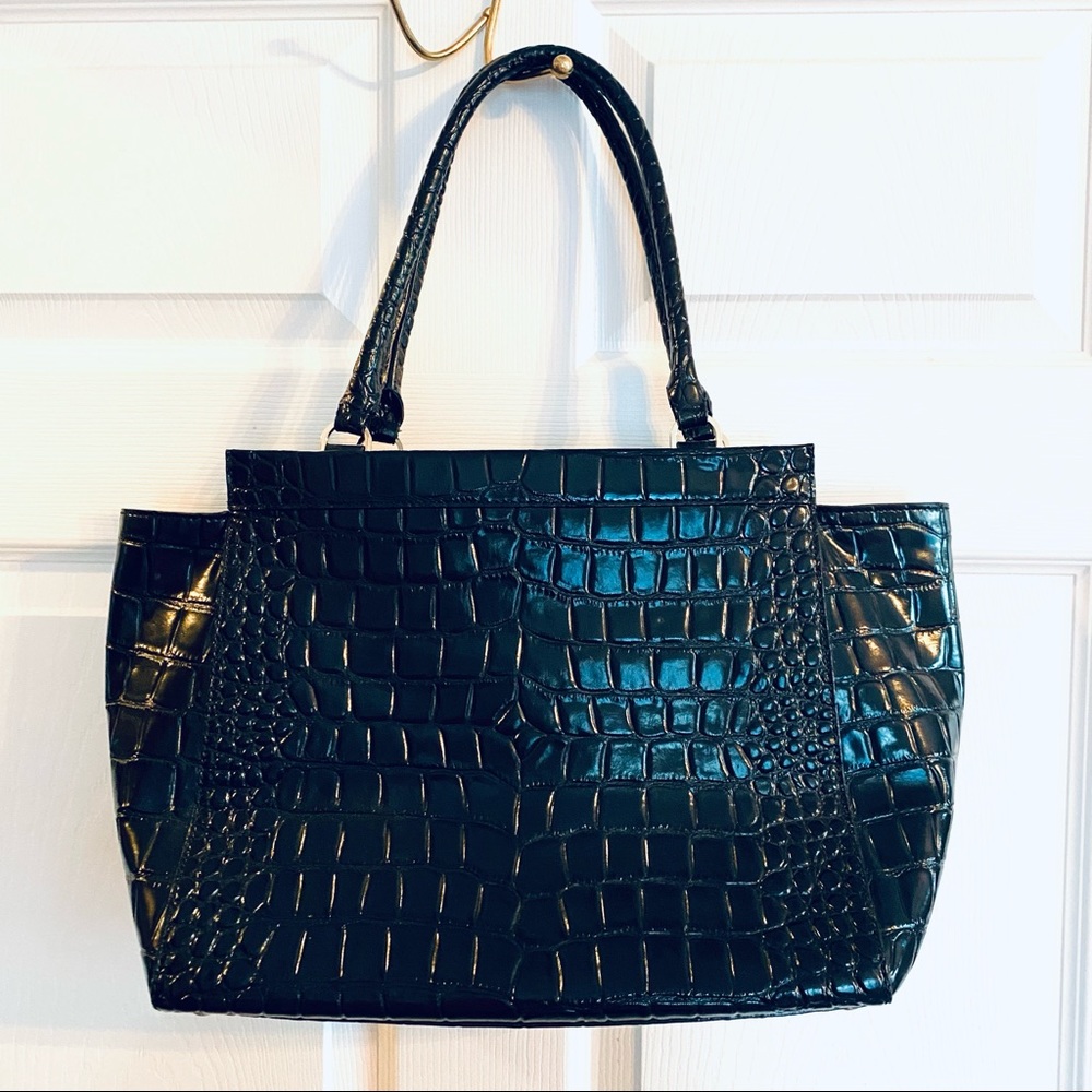 Kate Spade ♠️ Ridgely Avenue Becky Black Crocodile Embossed Satchel 🐊 - Picture 6 of 8